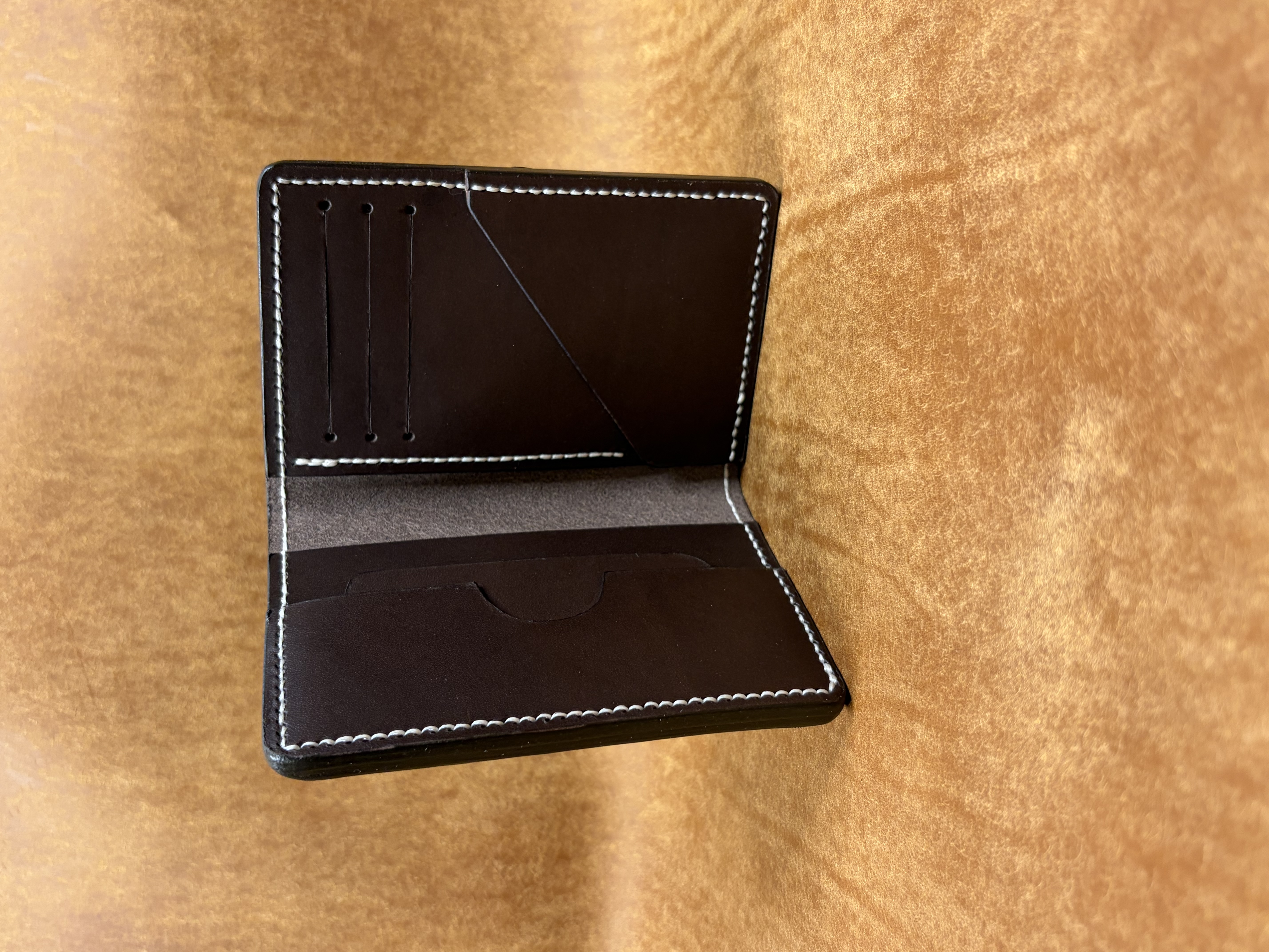 Vertical Leather Bifold Wallet